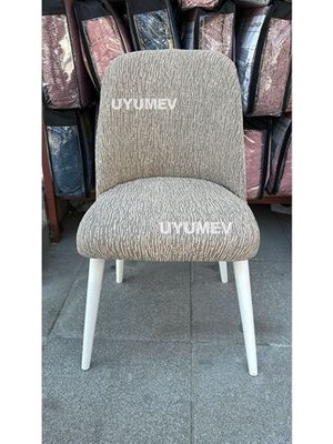 Streç Lastikli Düz Desen Büyük Oval Sandalye Kılıfı. Sandalye Örtüsü. 1 Adet. Vizon
