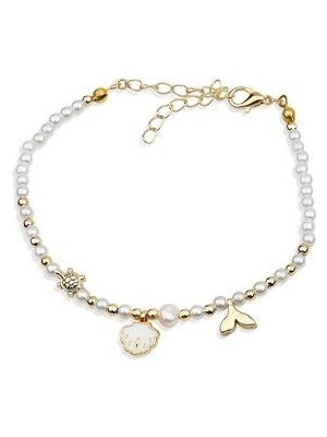 Mineli Istiridye Detay Inci Boncuk Halhal