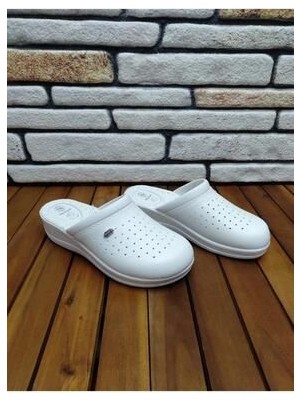 Ekofark Ayakkabı Gezer Unisex Beyaz Ortopedik 4 Nokta Sabo Terlik Aşçı Hemşire Hastane Doktor Kullanımı İçin