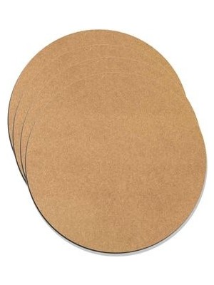 Supla Levha 3 mm Ham Mdf 33 cm Çap Yuvarlak Servis Altı Supla 6'lı
