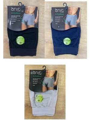 3 Adet Düz Renk Likralı Bambu Erkek Boxer %96 Bambu %4 Likra Karışık Renk