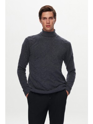 D'S Damat Ds Damat Regular Fit Indigo Jakar Desenli Kazak 3HC0690160341