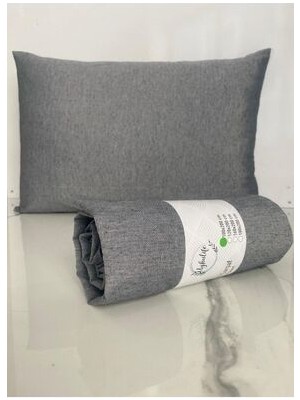 Uykulife Düz Gri Tek Kişilik Lastikli Çarşaf Seti – Yumuşak ve Dayanıklı %100 Pamuk Kumaş