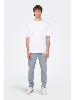 Jack & Jones Only&Sons ONSFRED LIFE RLX SS TEE N Beyaz Erkek Kısa Kol T-Shirt