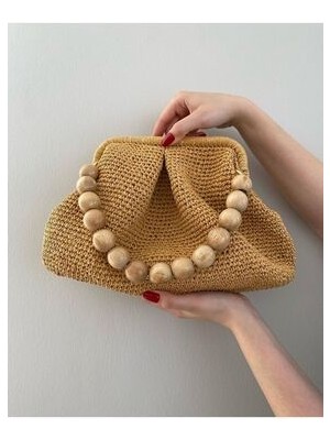 Hasır El Örgüsü Astarlı El Çantası