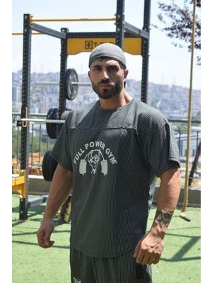 Full Power Erkekler İçin Gym Düz Desenli Uzun Kol Sporcu Tişört Rahat Kesim Günlük Kullanım