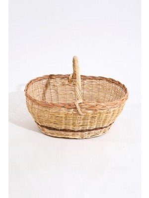 Tek Saç Örgü Hasır Sepet