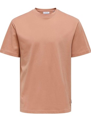 Jack & Jones Only&Sons ONSFRED LIFE RLX SS TEE N Kahverengi Erkek Kısa Kol T-Shirt