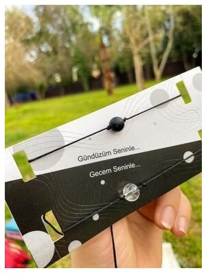 Gece - Gündüz Ikili Bileklik Seti - Ikili Aşk Bilekliği - Ipli Ayarlanabilir