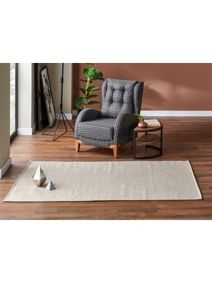 Eko Halı Eko Brooklyn Hasır Görünümlü Kaymaz Dokuma Modern Kilim BRK01 Gri