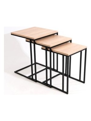 Ahşap 3'lü Zigon Sehpa