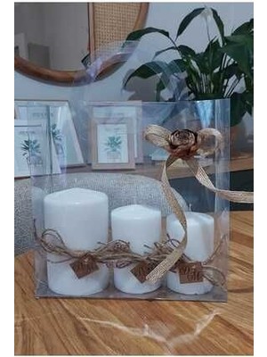 Silindir Mum 3 Lü Set, Ev Dekorasyon, Mum, Kokulu