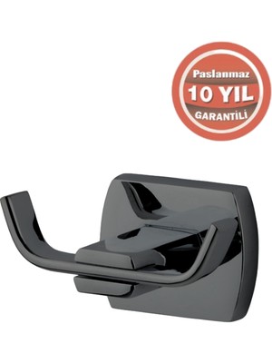 Çelik Banyo Paslanmaz Pirinç Milano 2’li Bornozluk Mat Siyah