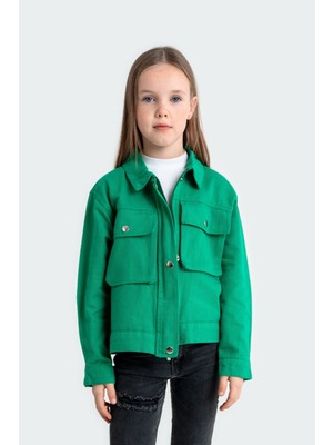 Kız Çocuk Önden Cepli Renkli Ceket G1529