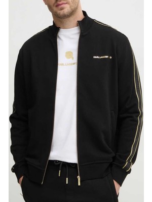 Karl Lagerfeld Erkek Fermuarlı Sweatshirt Siyah 705466551900 Sweat Zıp Jacket