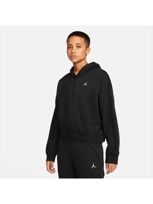 Nike Jordan Essentials Fleece Core Hoodie Kadın Siyah Kapüşonlu  Sweatshirt  DN4570-010