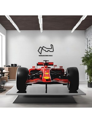 Artera Design Sanatsal Metal Tablo Singapur Grand Prix Metal Duvar Tablosu Formula 1