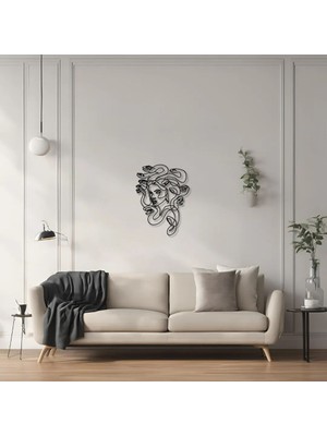 Artera Design Lazer Kesim Metal Duvar Dekoru Medusa Metal Duvar Tablosu Sanat