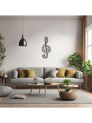 Artera Design Özel Tasarım Metal Tablolar Sol Anahtarı (Clef) Metal Duvar Tablosu Sanat