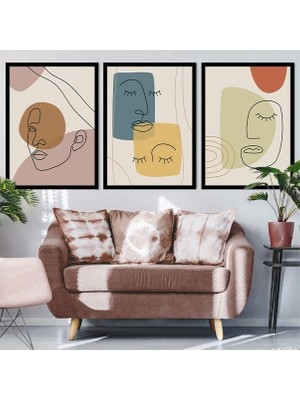 Yüzler 2 Üçlü Çerçeve ve Poster Seti - C1026