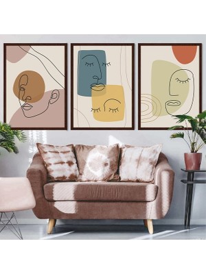 Yüzler 2 Üçlü Çerçeve ve Poster Seti - C1026