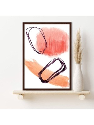 Sulu Boya Temalı Turuncu Tonlar 1 Çerçeve ve Poster - C1222