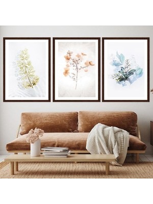 Soft Bitkiler Üçlü Çerçeve ve Poster Seti - B1038