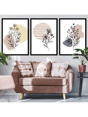 Bitkiler 3 Üçlü Çerçeve ve Poster Seti - C1024