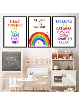 Renkler ve Günler 1 Üçlü Çerçeve ve Poster Seti - HA1012