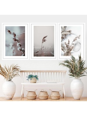 Uçuşan Bitkiler Üçlü Çerçeve ve Poster Seti - B1045
