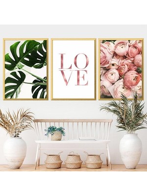 Love 2 Üçlü Çerçeve ve Poster Seti - B1005