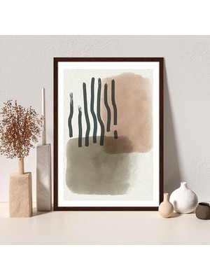 Sulu Boya Temalı Turuncu ve Yeşil Tonlar 1 Çerçeve ve Poster - C1098