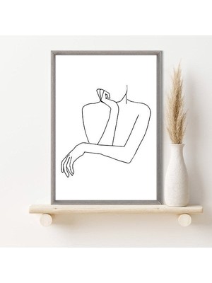 Line Art Kadın 3 Çerçeve ve Poster - C1253