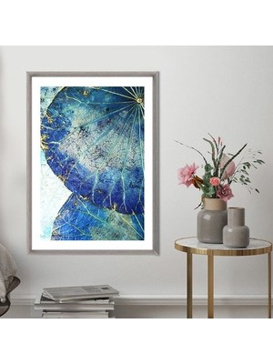 Gold Detaylı Yapraklar 2 Çerçeve ve Poster - G1014