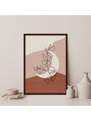 Bohem Tarz Ay ve Bitki 2 Çerçeve ve Poster - C1056