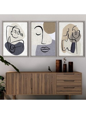 Yüzler 1 Üçlü Çerçeve ve Poster Seti - C1016