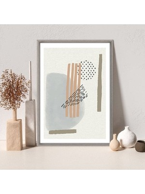 Sulu Boya Temalı Turuncu ve Yeşil Tonlar 2 Çerçeve ve Poster - C1099