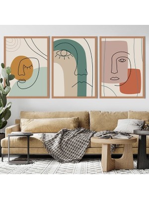 Yüzler 3 Üçlü Çerçeve ve Poster Seti - C1027