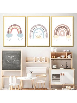 Gökkuşağı 3 Üçlü Çerçeve ve Poster Seti - HA1035