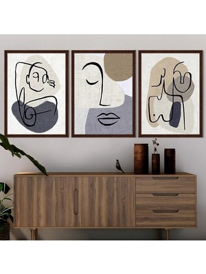 Yüzler 1 Üçlü Çerçeve ve Poster Seti - C1016