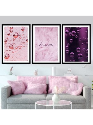 Baloncuk ve Tüy Üçlü Çerçeve ve Poster Seti - DK1003