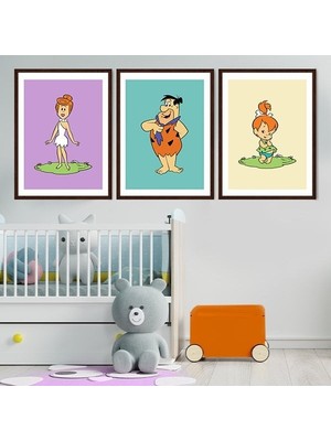 Taçlı Tavşan, Aslan ve Zürafa Üçlü Çerçeve ve Poster Seti - HA1005