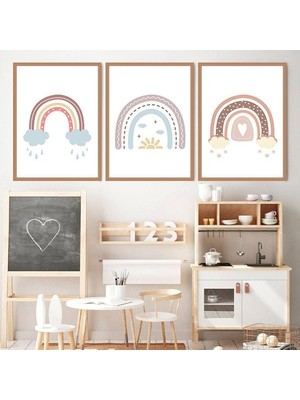 Gökkuşağı 3 Üçlü Çerçeve ve Poster Seti - HA1035