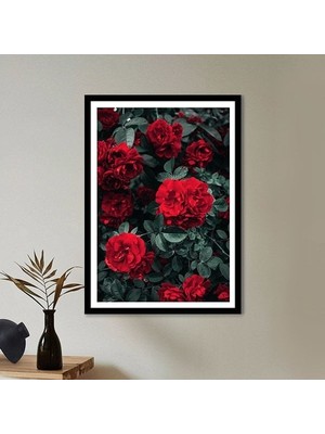 Bordo Güller 3 Çerçeve ve Poster - B1092