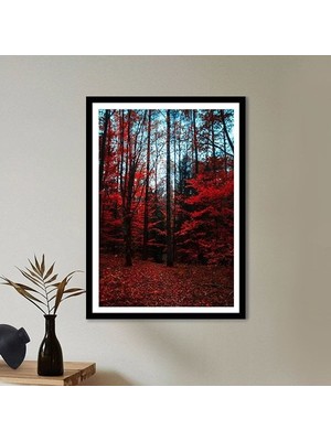 Bordo Orman 1 Çerçeve ve Poster - B1094