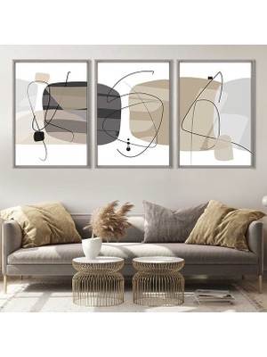 Geometrik Çizgiler 1 Üçlü Çerçeve ve Poster Seti - C1006