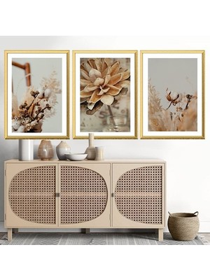 Pamuk Dalları 1 Üçlü Çerçeve ve Poster Seti - B1055