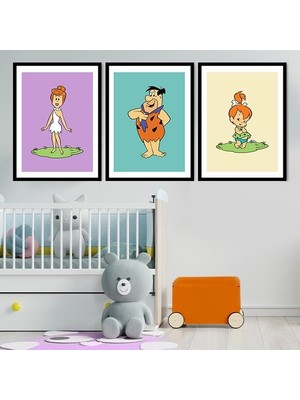 Taş Devri Üçlü Çerçeve ve Poster Seti - HA1010