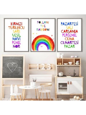 Renkler ve Günler 1 Üçlü Çerçeve ve Poster Seti - HA1012