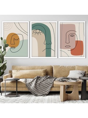 Yüzler 3 Üçlü Çerçeve ve Poster Seti - C1027